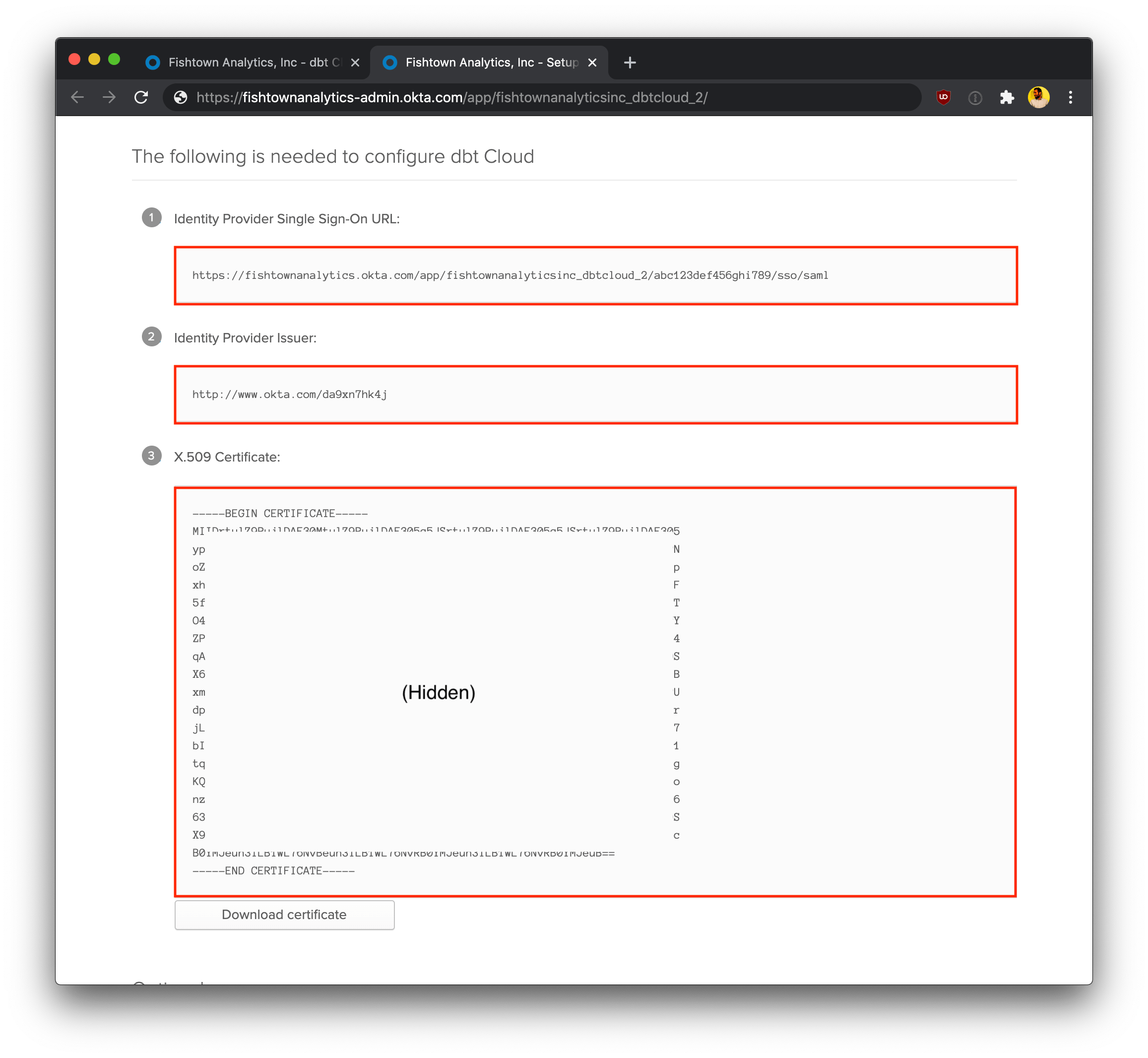 Application setup instructions